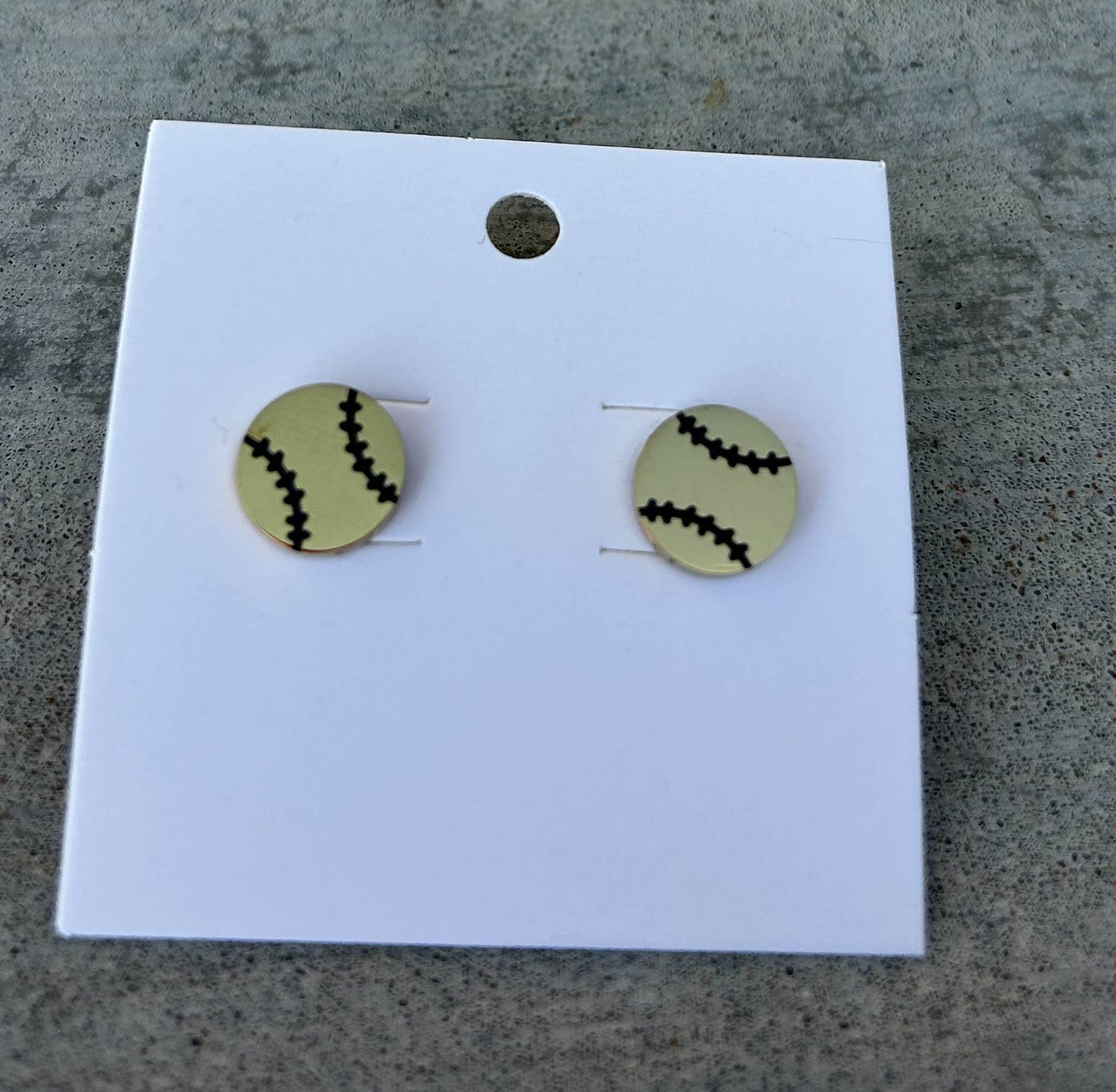 Baseball or Softball Stud Earrings in Gold or Silver