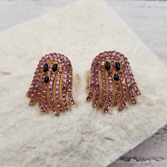 Pink Ghosty Halloween Earrings