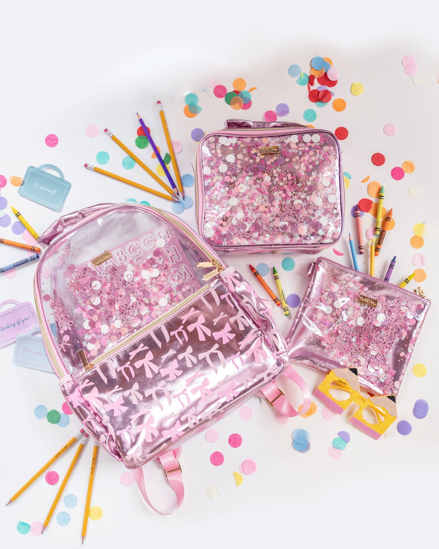Pink Bows & Confetti Backpack