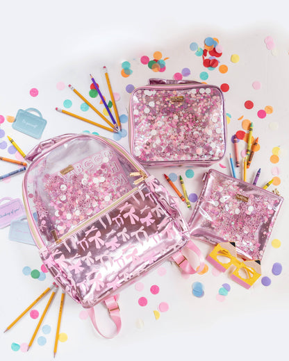 Pink Bows & Confetti Backpack
