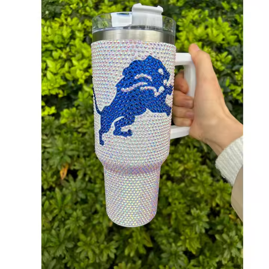 40oz Lions Rhinestone Tumbler