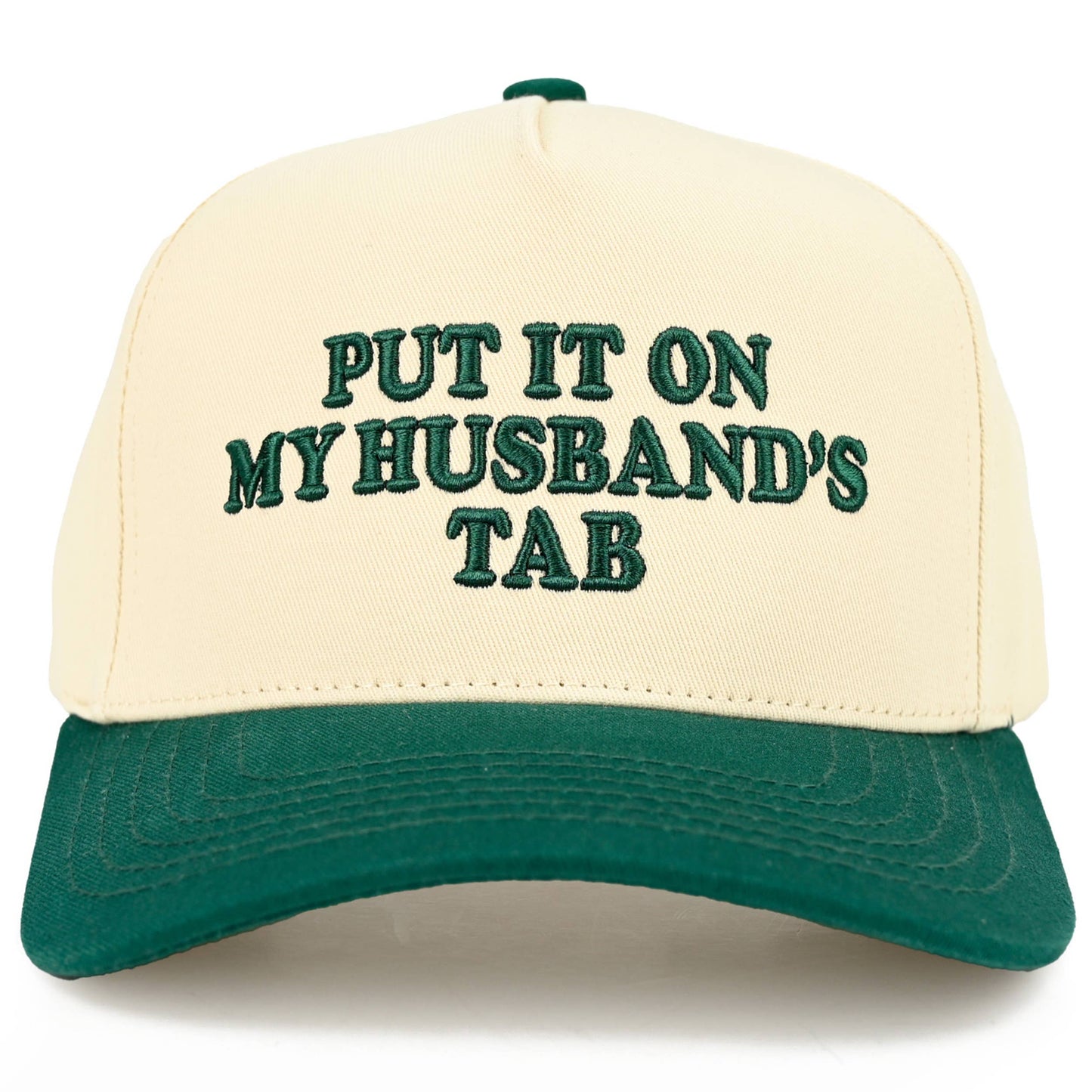 Put it on my Husbands Tab Trucker Hat
