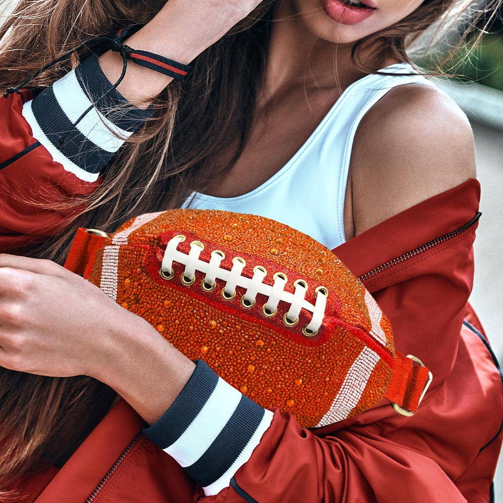 Rhinestone Football Fanny Pack