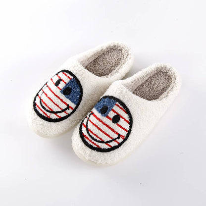 4th of July Smiley Slippers