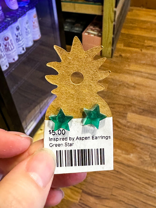Green Star Earrings