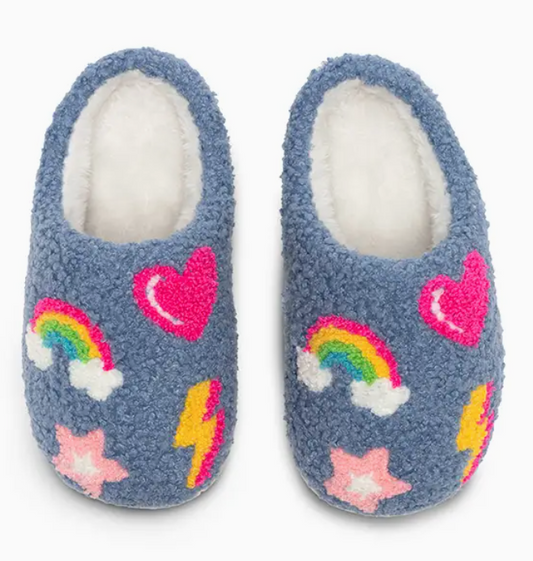Denim Patch Slippers