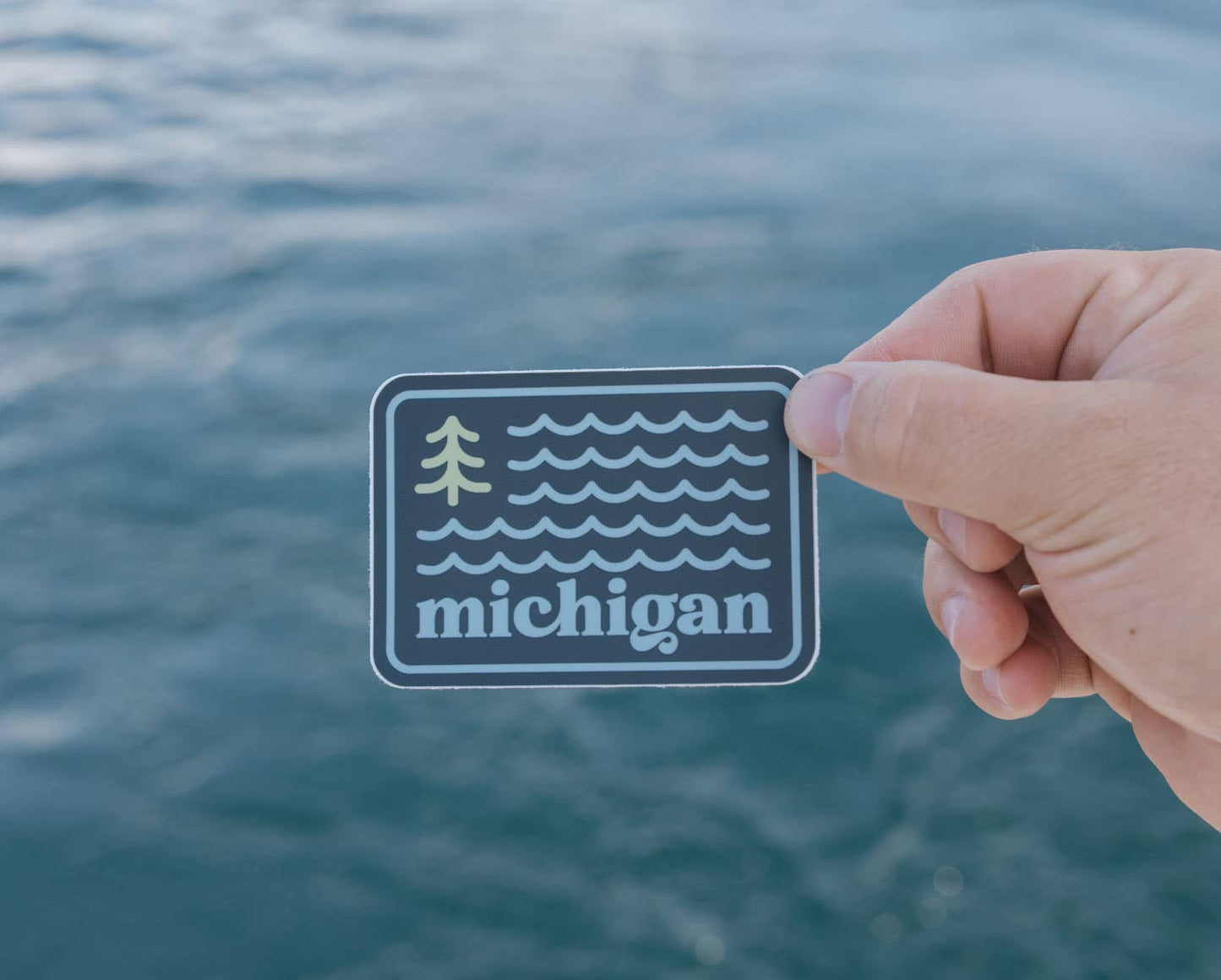 Waves & Woods Michigan Sticker — Original Design