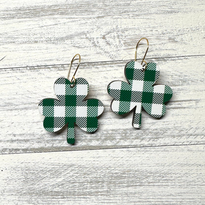 Plaid Shamrock Earrings
