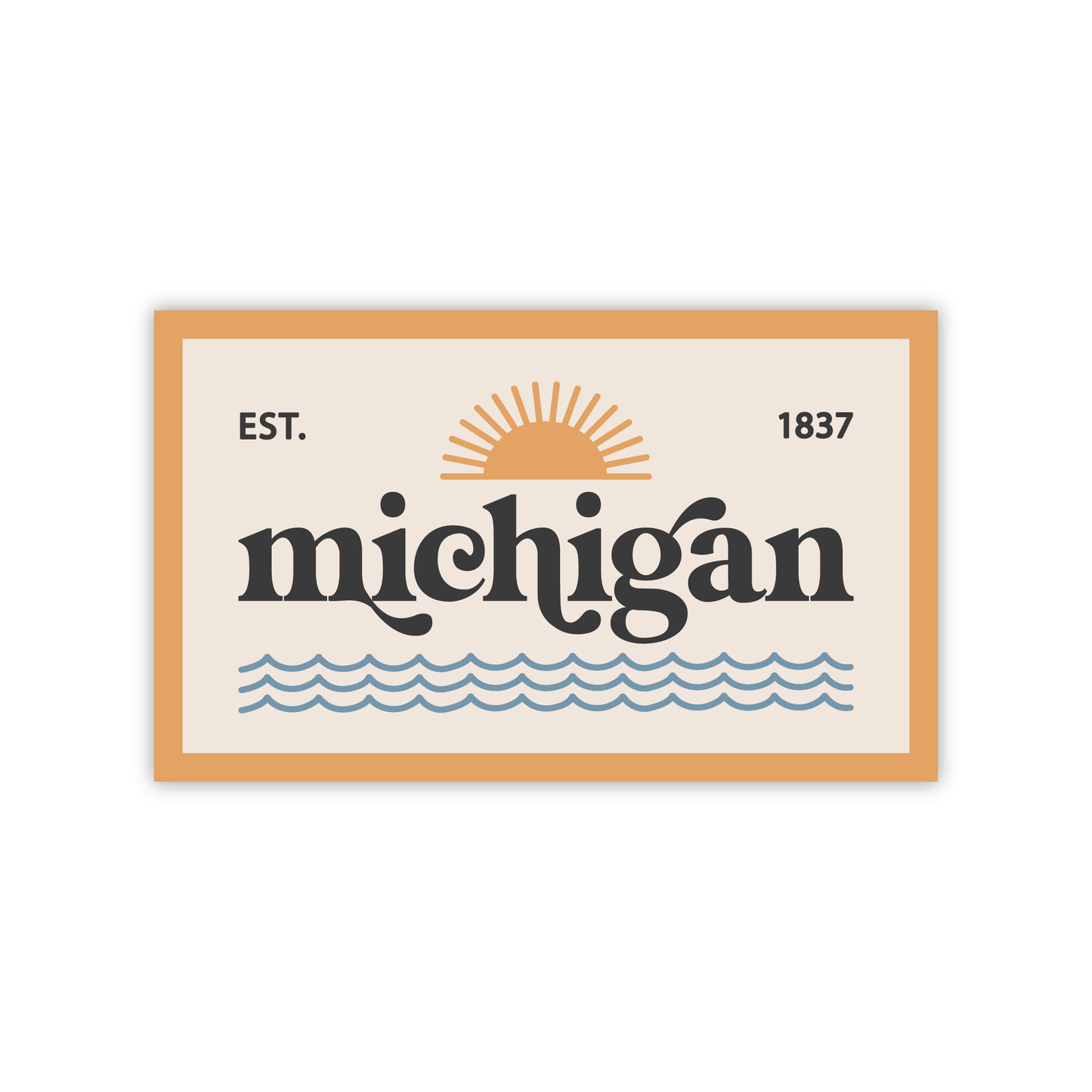 Retro Michigan Patch Durable Sticker (Day) — Original Design