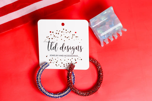 4th of July Glitter Hoops