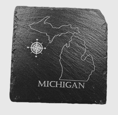 Slate Coasters Michigan Themed