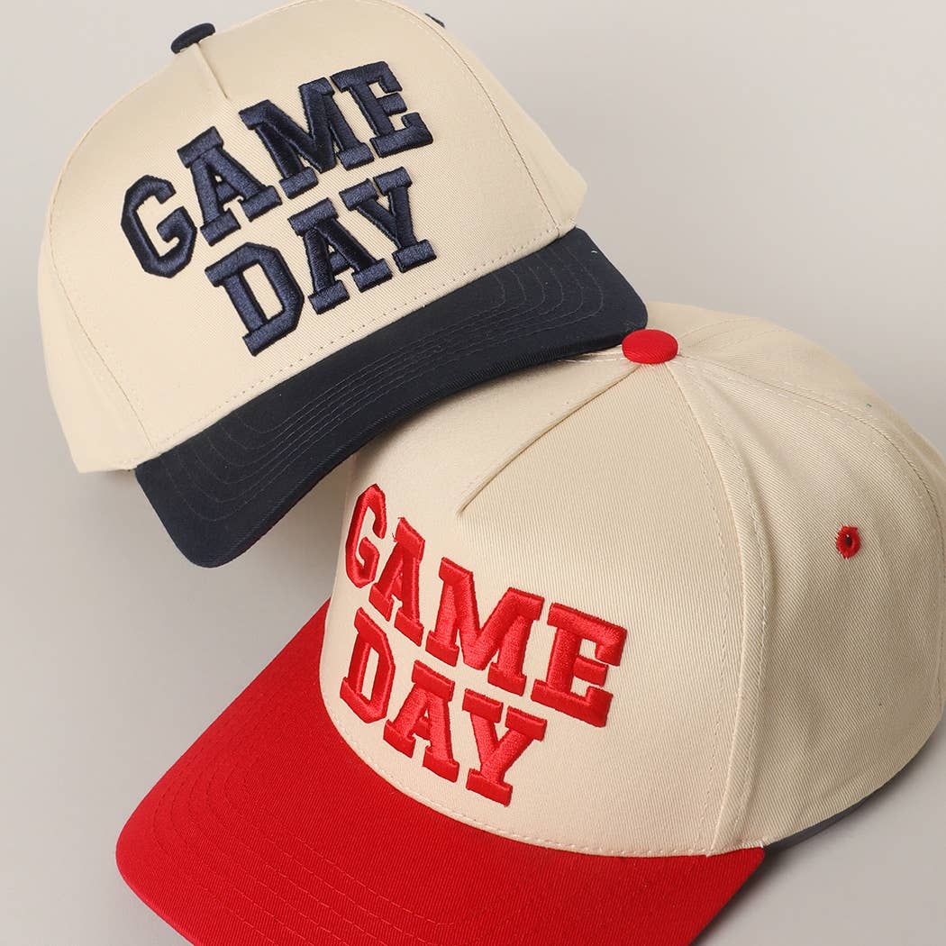 Game Day Embroidered Hat: Blue