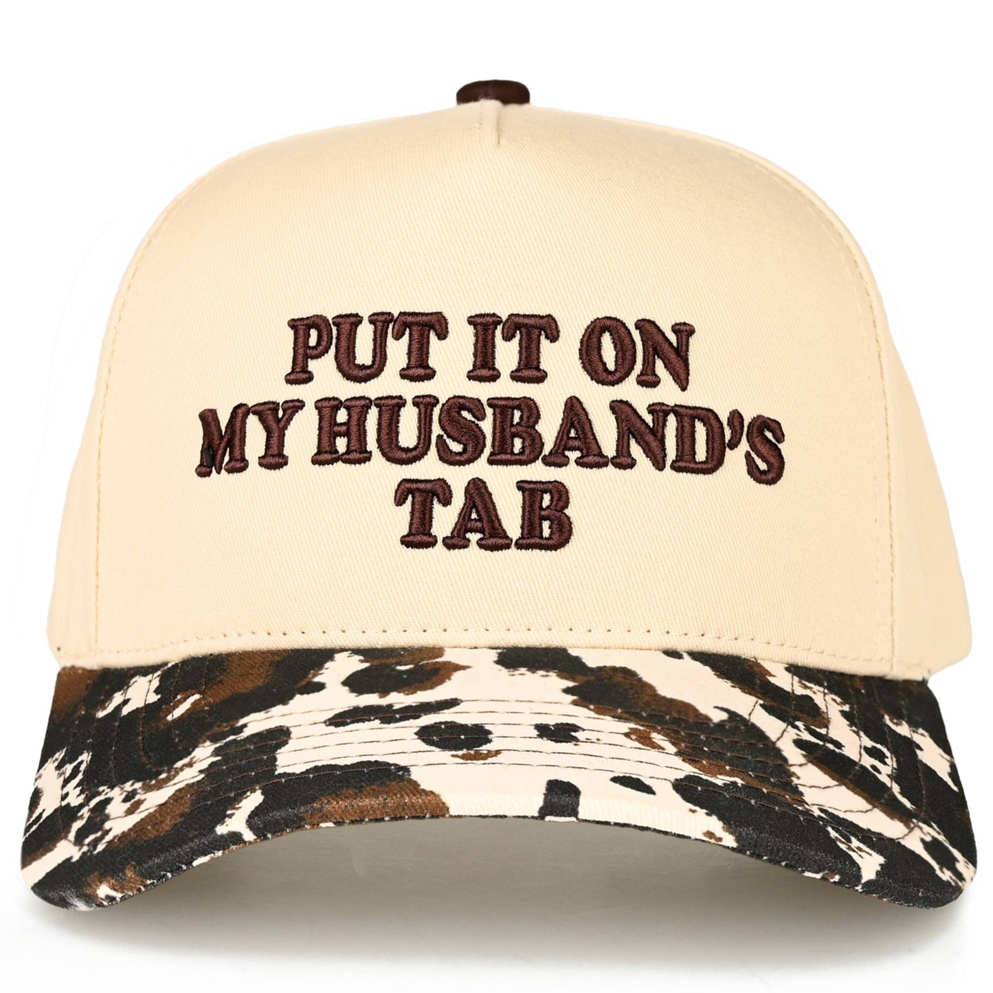 Put it on my Husbands Tab Trucker Hat