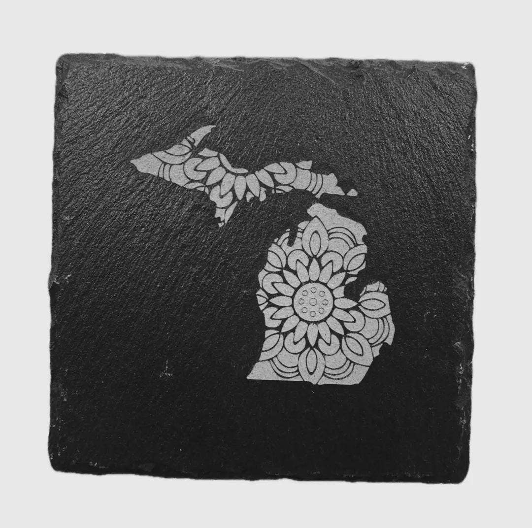 Slate Coasters Michigan Themed