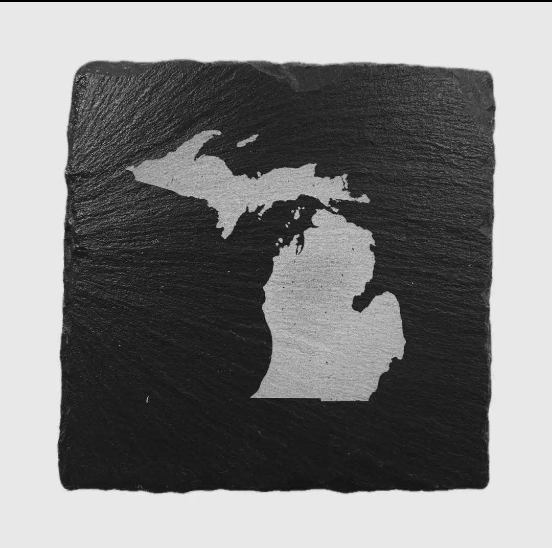 Slate Coasters Michigan Themed
