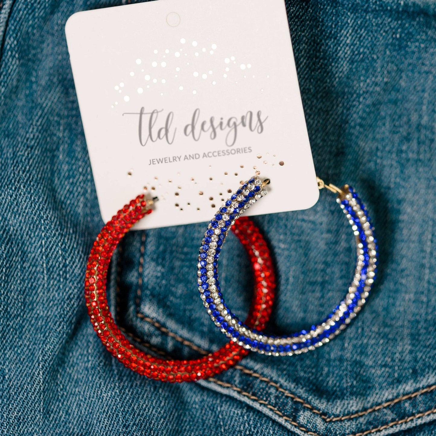 4th of July Glitter Hoops
