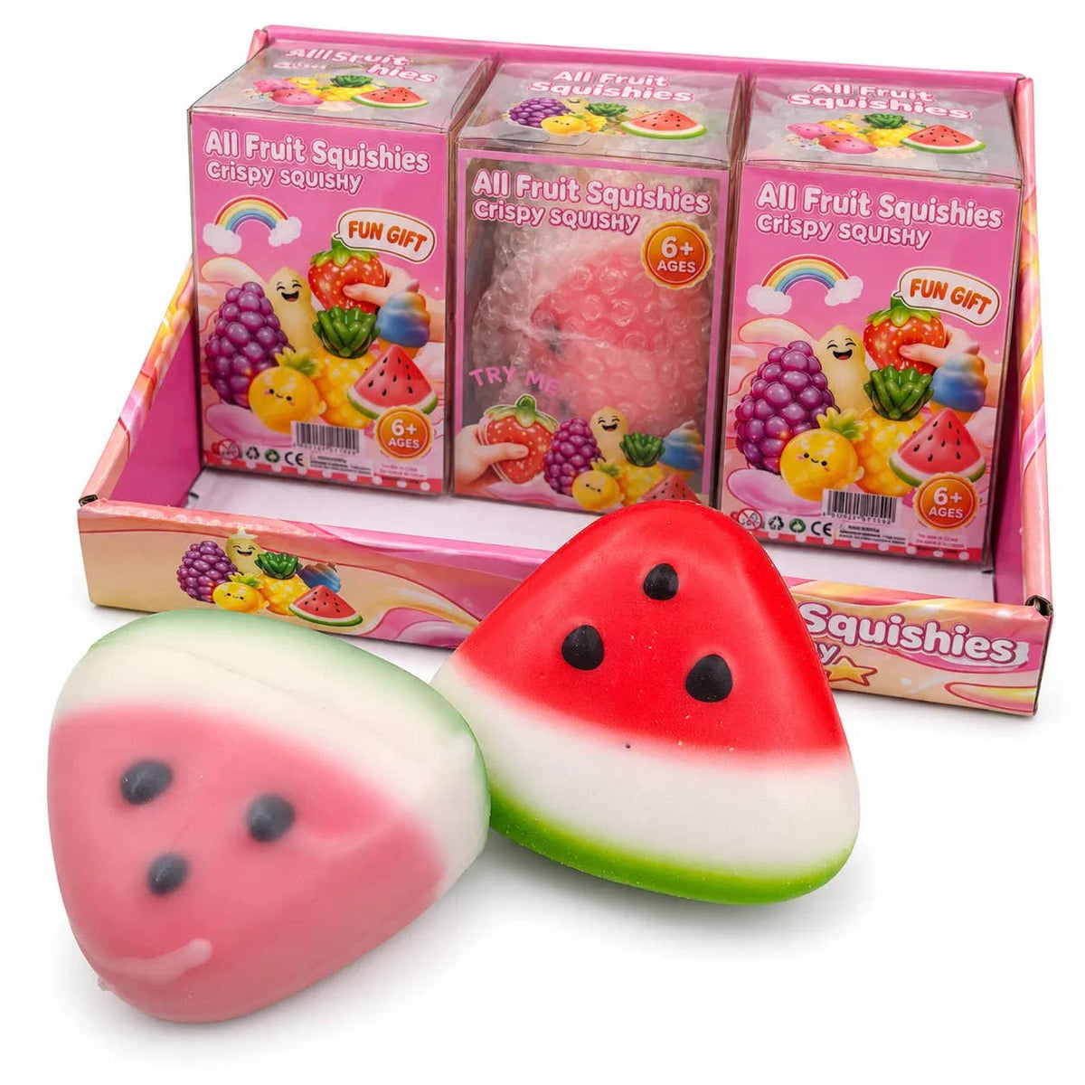 Crispy Watermelon Squishy Stress Relief Toy Display