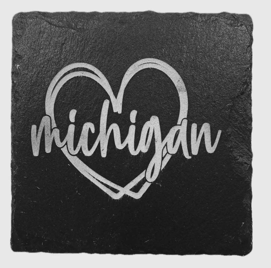 Slate Coasters Michigan Themed