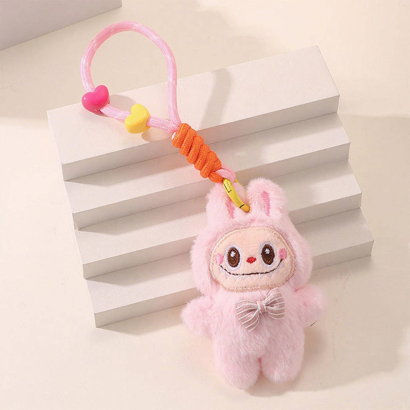 Cartoon Plush Keychain - Pink