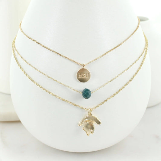 Michigan State Stacked Necklace