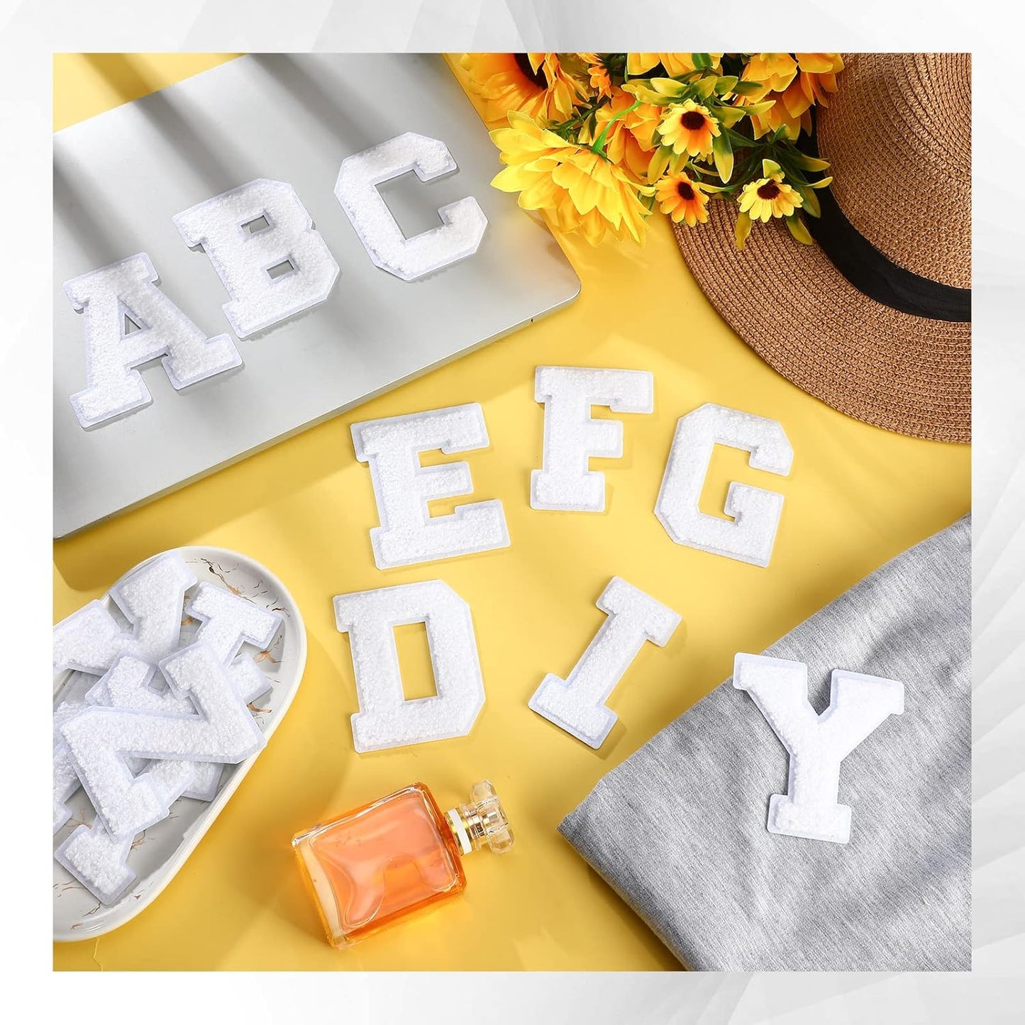 Large All White Letter Patches