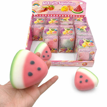 Crispy Watermelon Squishy Stress Relief Toy Display