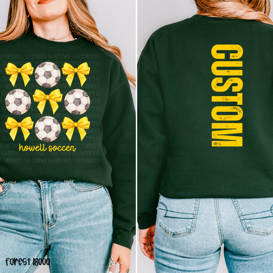 Custom School Spirit Soccer Bows