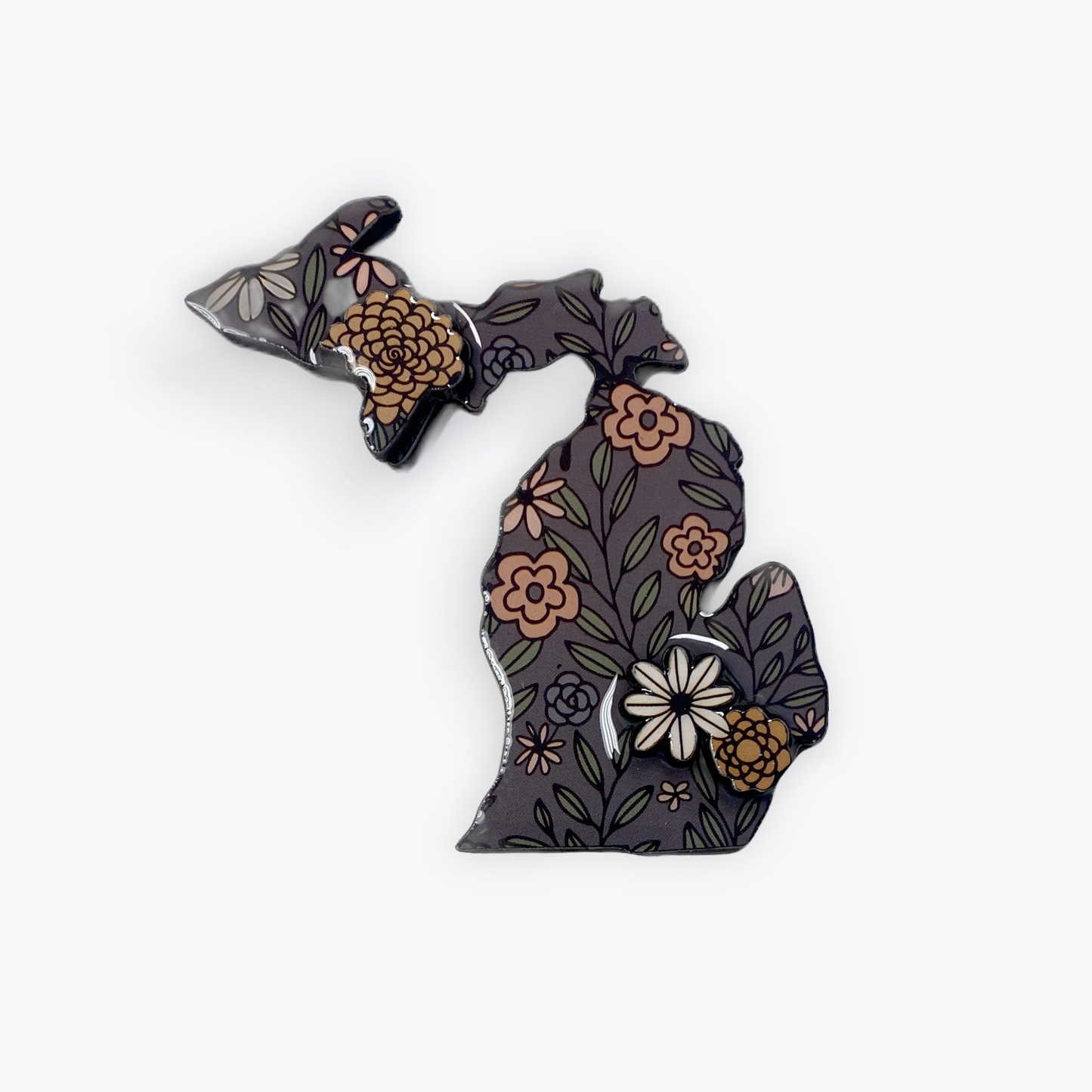 Floral Michigan Magnet