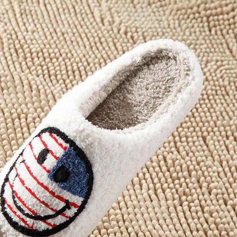 4th of July Smiley Slippers