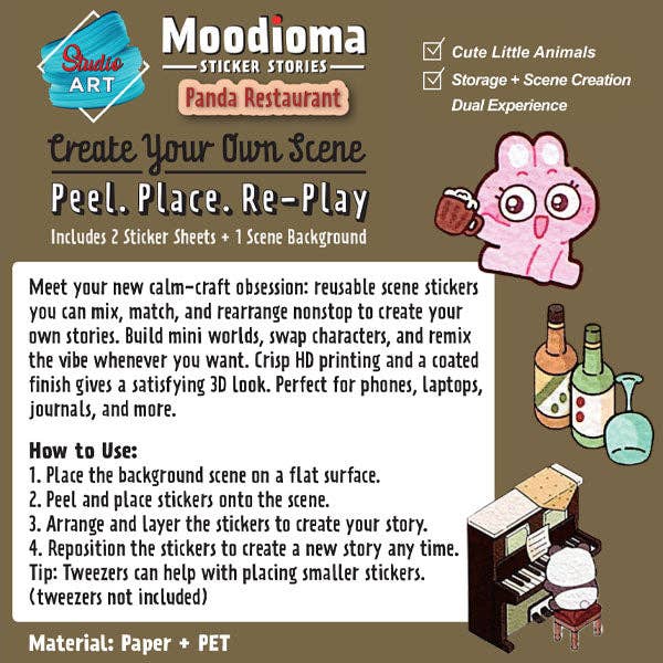 Studio Art Moodioma Kawaii Sticker Story Scene Kit