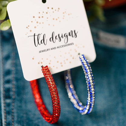 4th of July Glitter Hoops