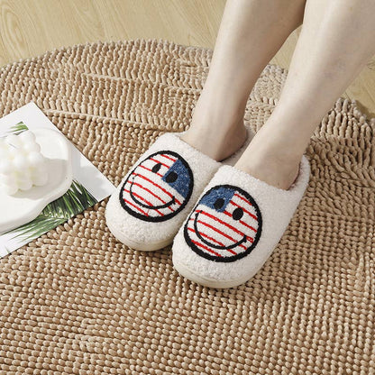 4th of July Smiley Slippers