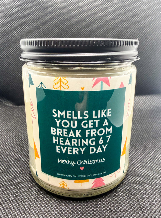 Smells Like You Get A Break From Hearing 6 7 Everyday Candle