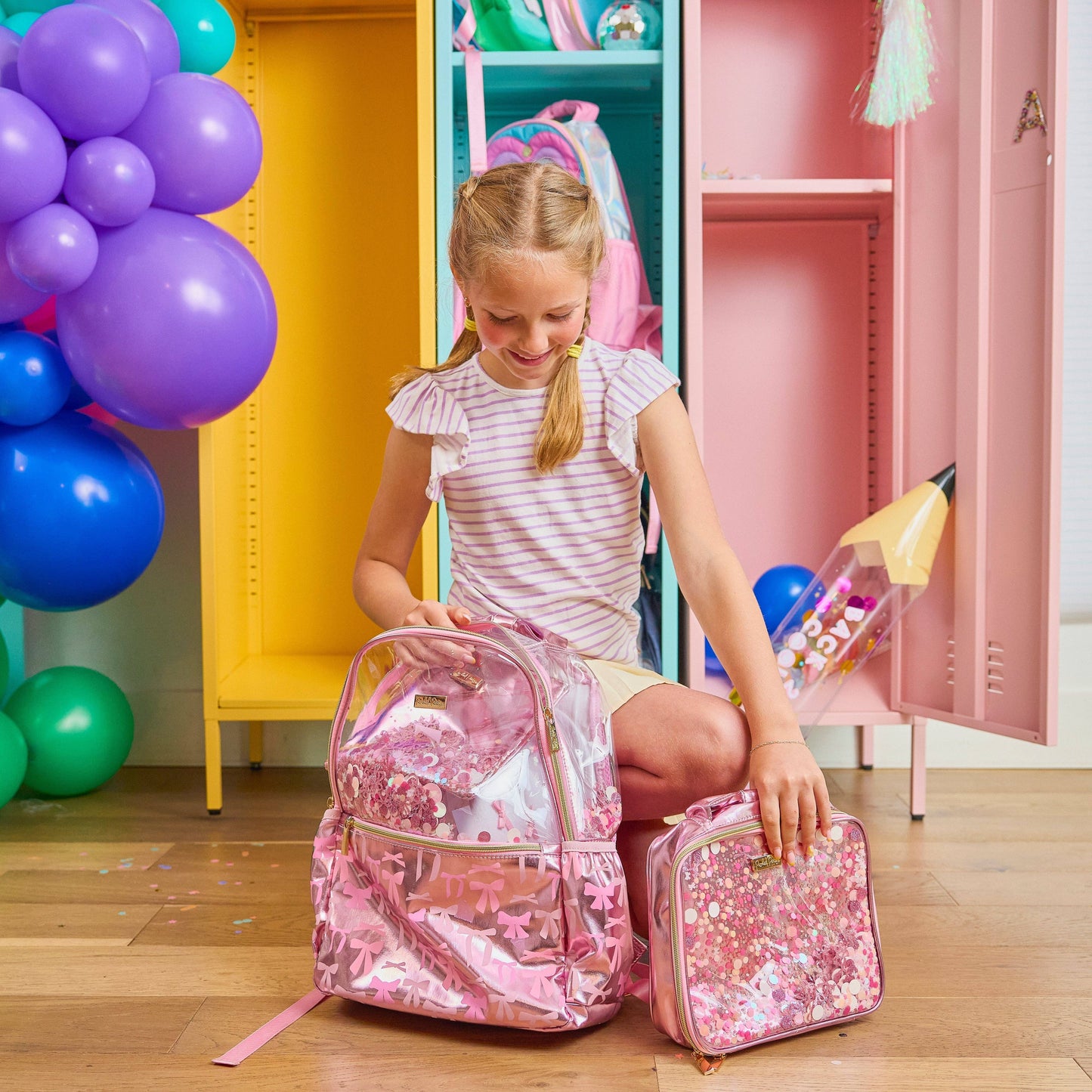 Pink Bows & Confetti Backpack