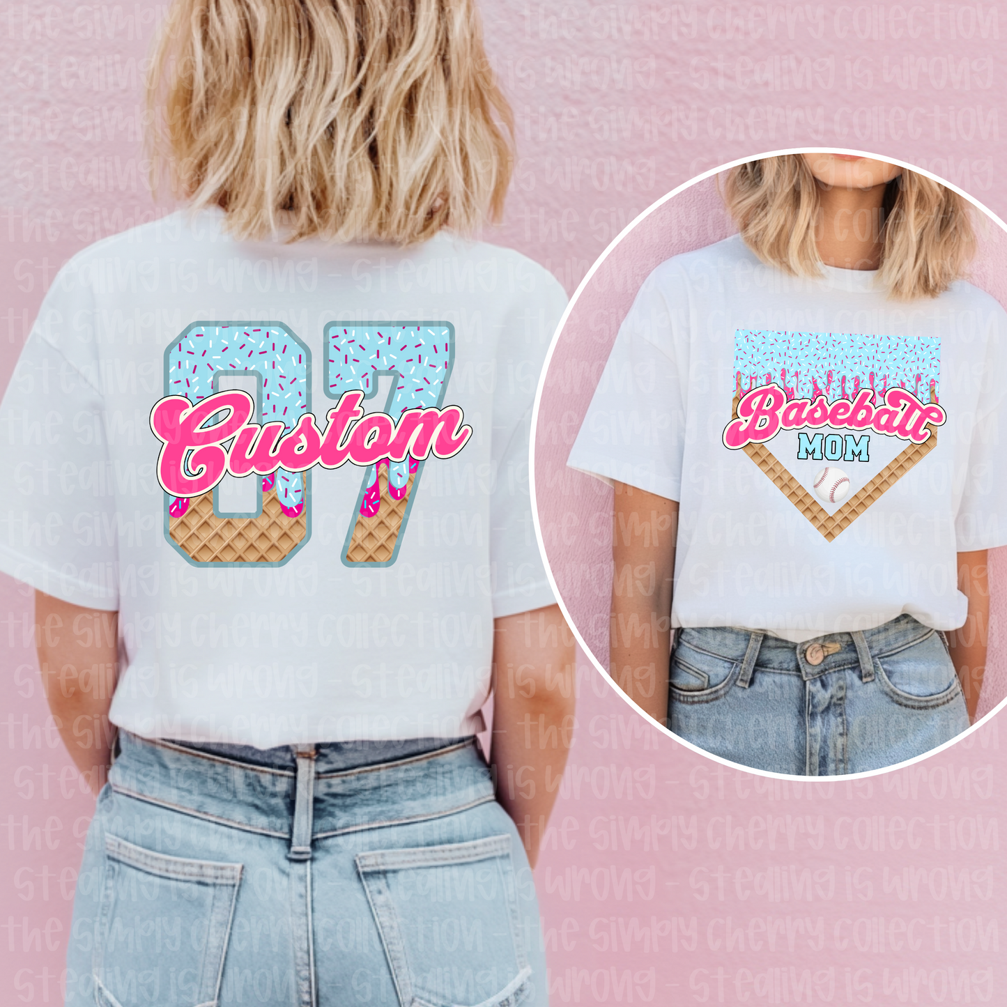 Baseball Mom Ice Cream Drip