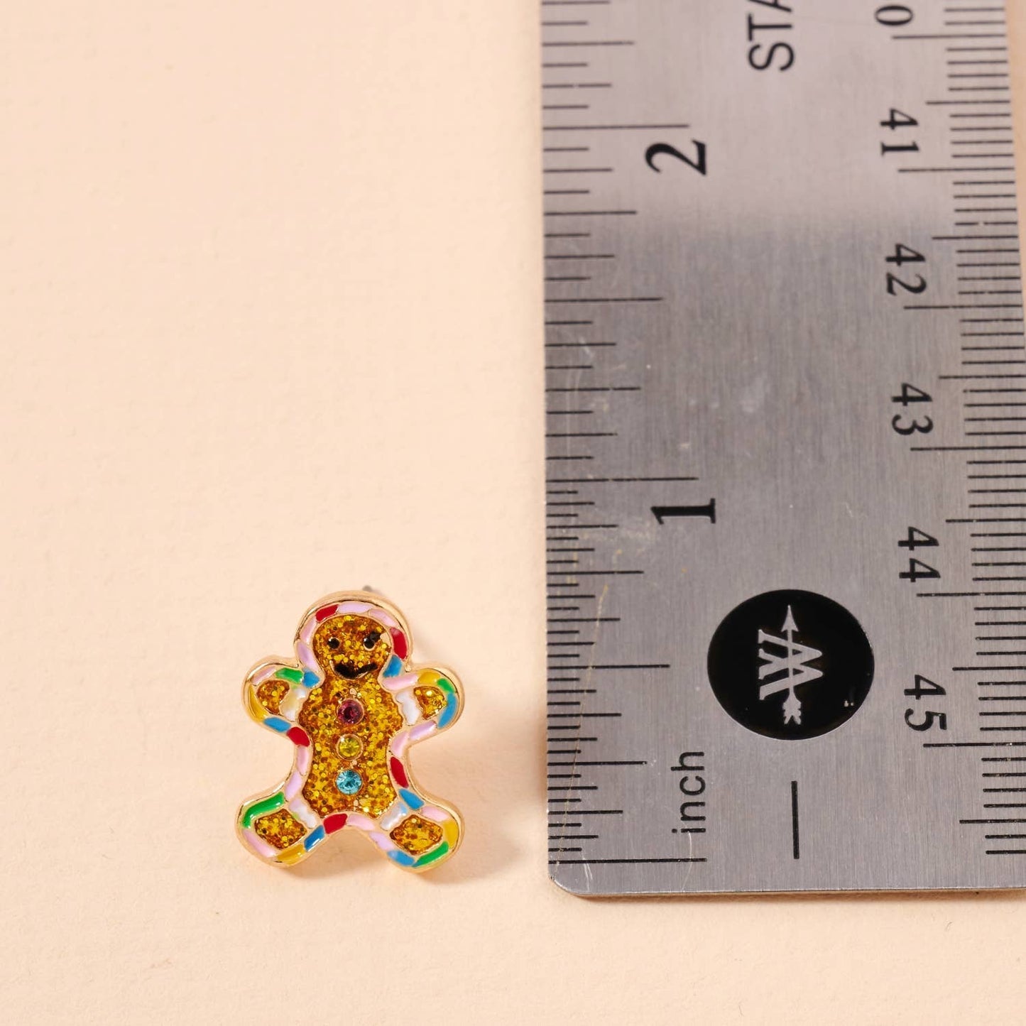 Gingerbread Man Enamel Stud Earrings