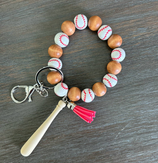 Batter Up! Baseball Keychain Wristlet