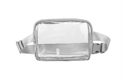 Ladies Clear See Thru Plastic Belt Waist Handbag