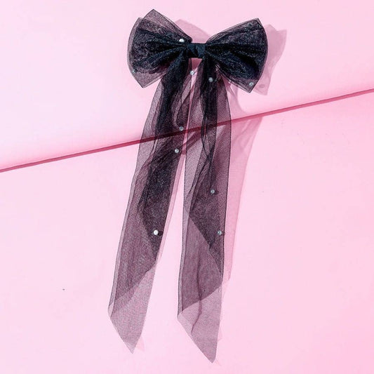 Pearly Black Bow