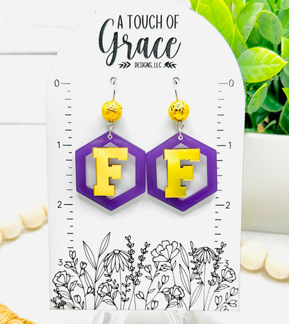 Hexagon School Earrings