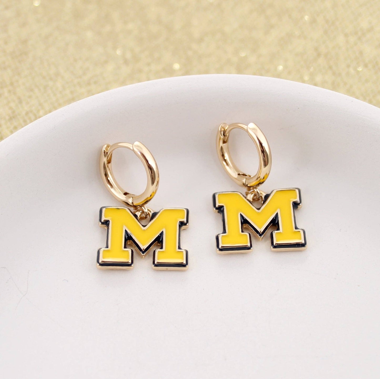 Michigan Huggie Hoop Earrings
