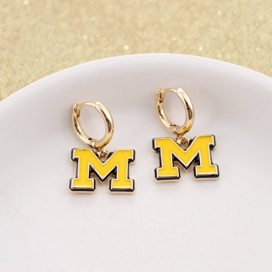 Michigan Huggie Hoop Earrings