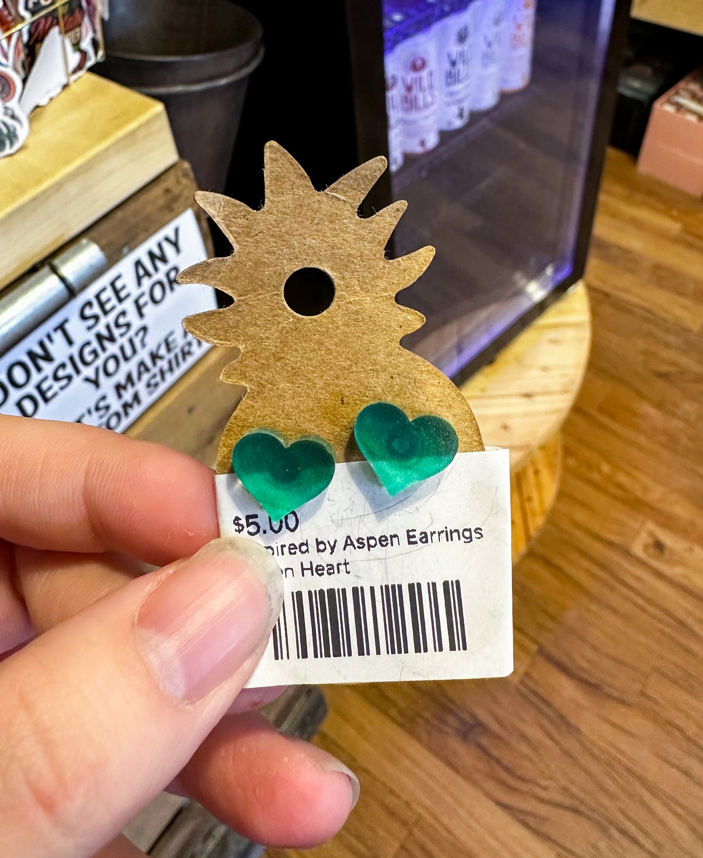 Green Heart Earrings