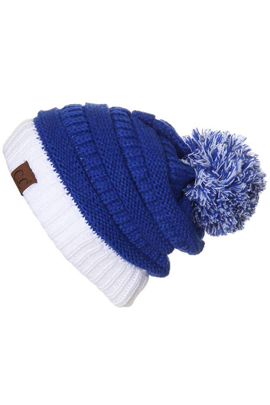 Blue and White CC Beanie