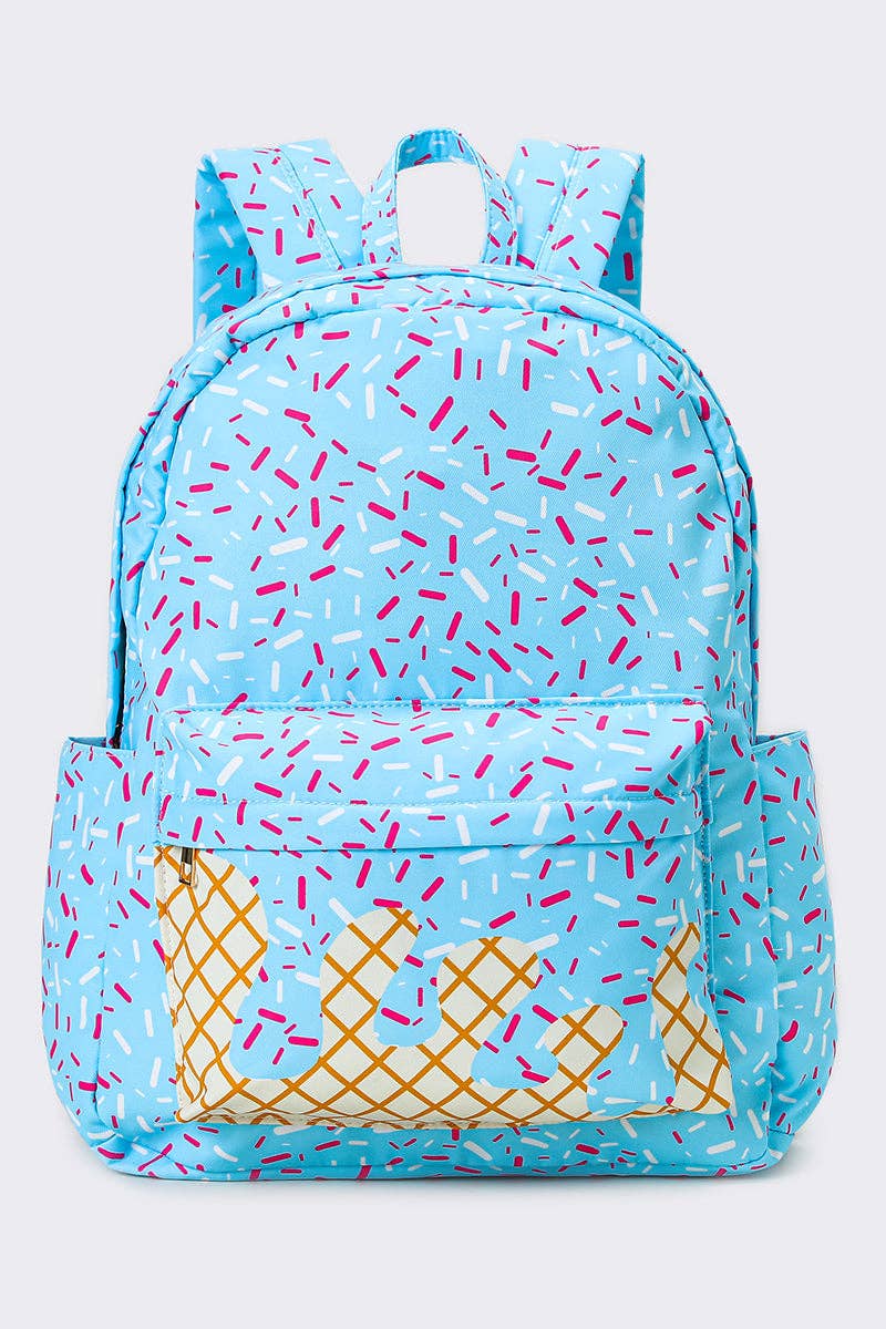Blue Ice Cream Drip Backpack