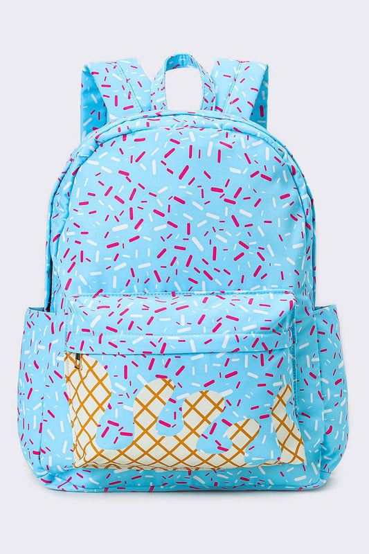 Blue Ice Cream Drip Backpack