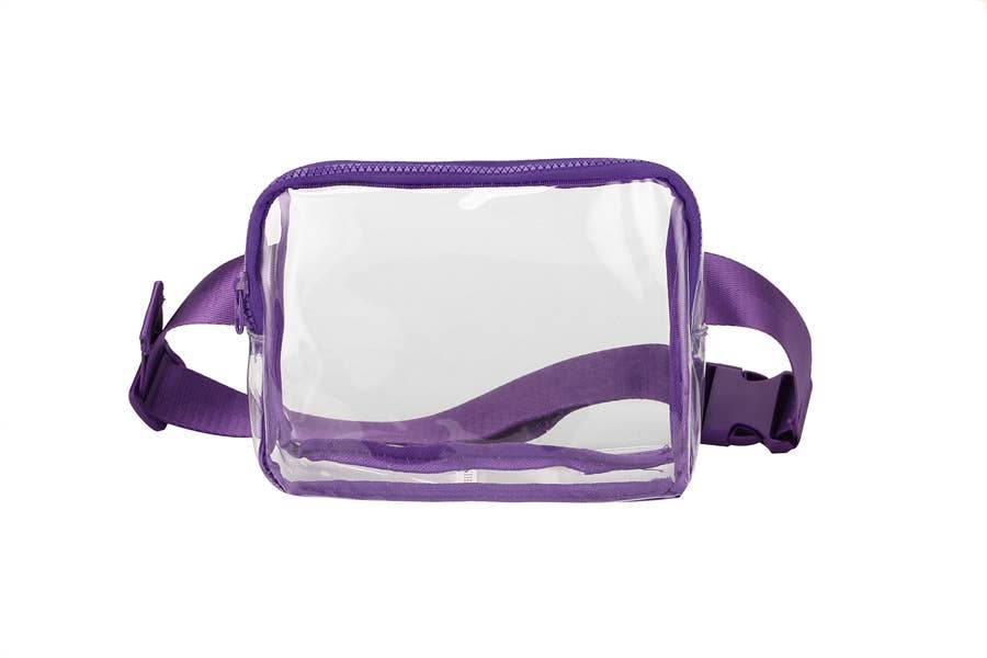 Ladies Clear See Thru Plastic Belt Waist Handbag