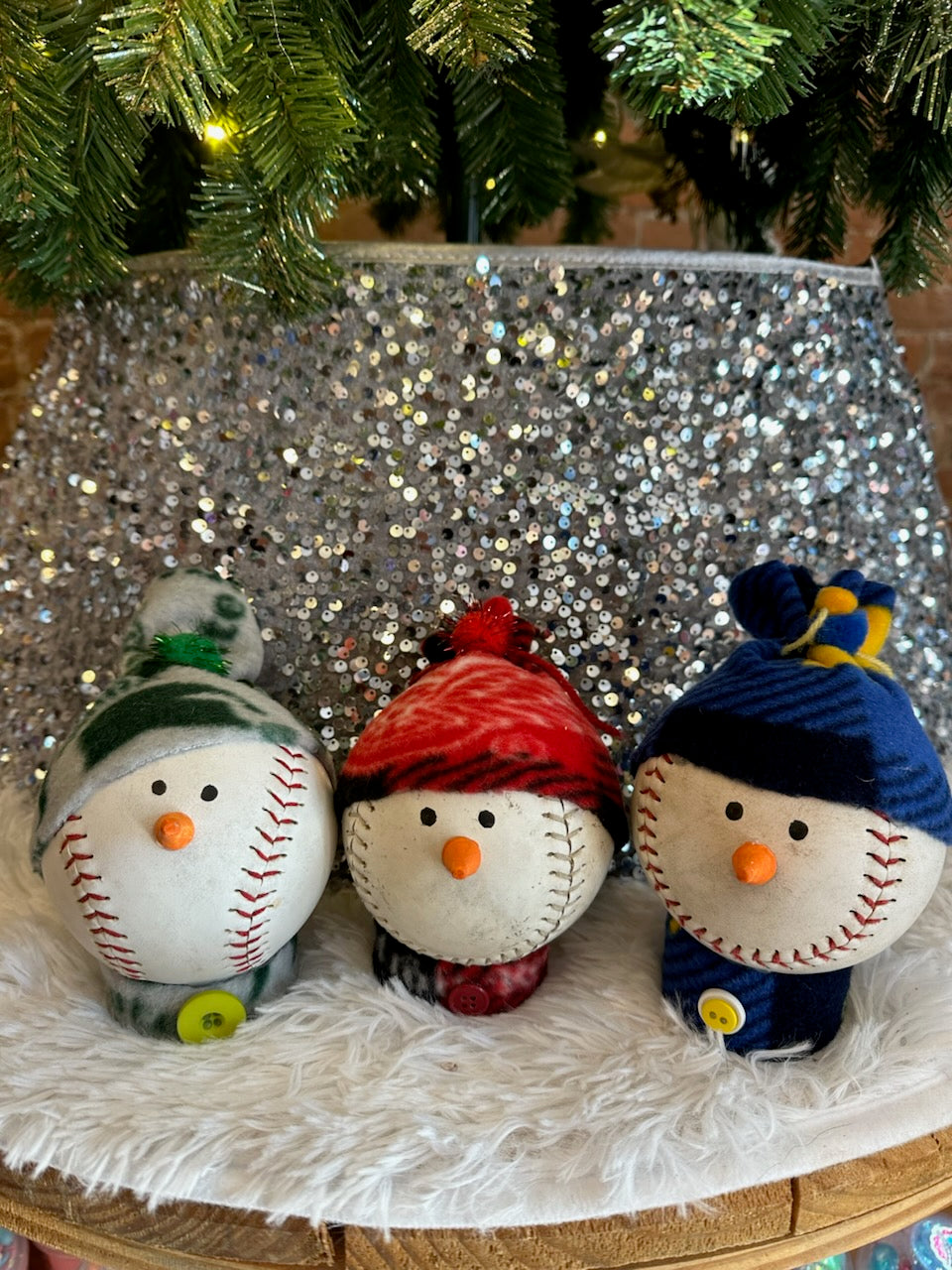 Recycled Softball Snowman