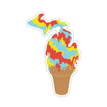 Superman Ice Cream Michigan Sticker — Original Design