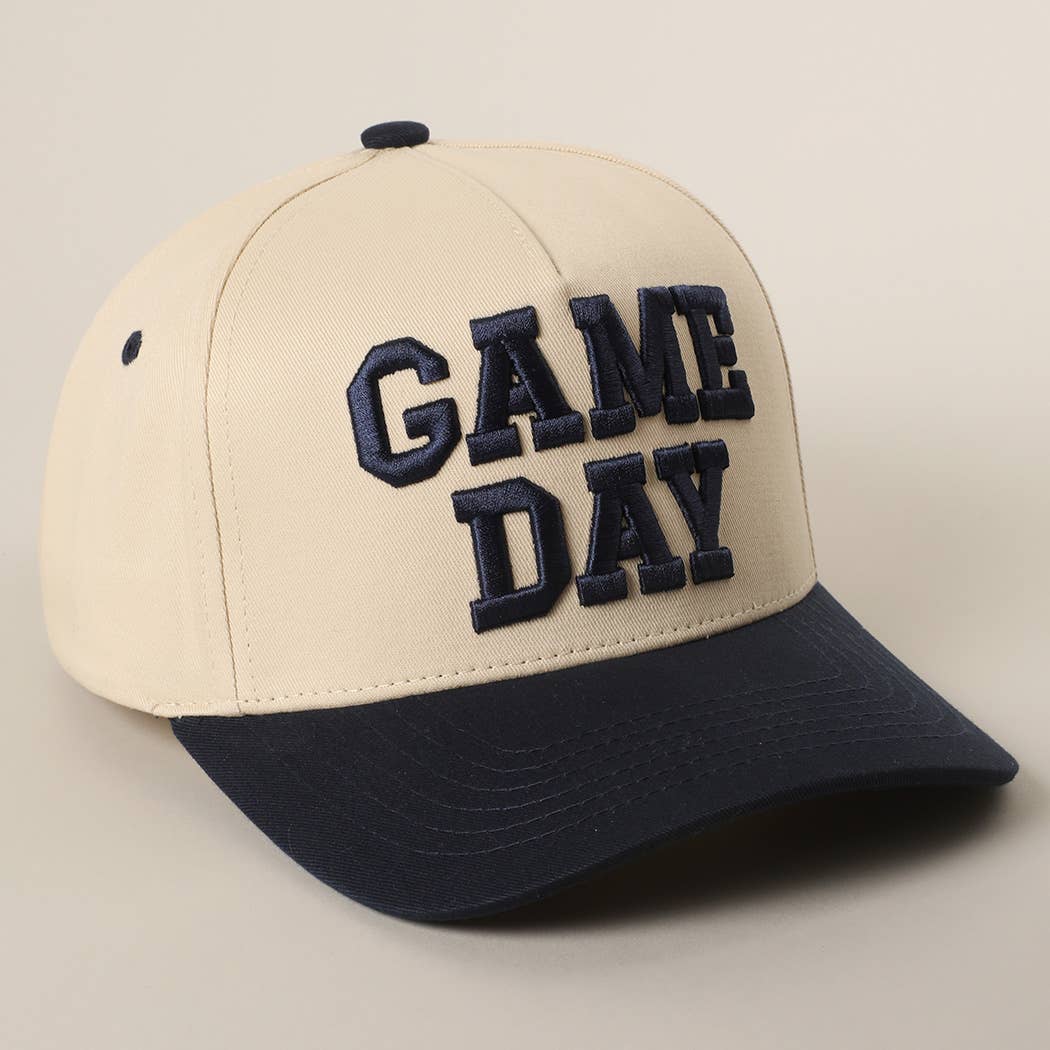 Game Day Embroidered Hat: Purple